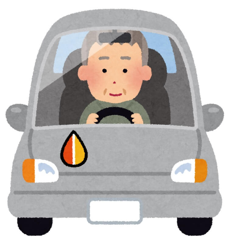 高齢者が車の運転中
