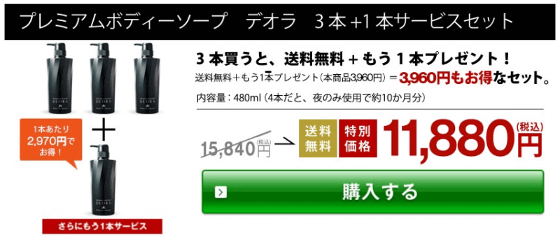 デオラボディーソープのお得な価格